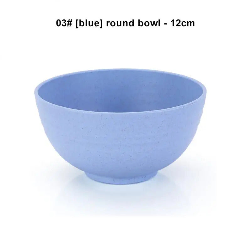 Wheat Straw Bowls Round Household Rice Salad Bowls Set - Lifestyle