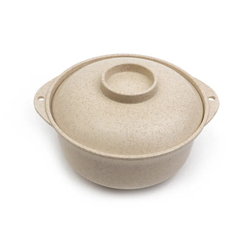 Wheat Straw Salad Bowl With Lid Food Container Tableware - Lifestyle