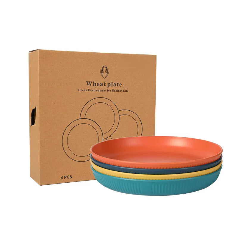 New High Beauty Drop resistant Wheat Straw Plate  Gift Set - View 12