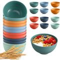 12 Pcs Wheat Straw Bowls Set Microwave Dishwasher Safe - Front View