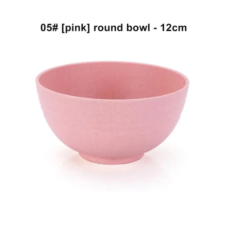 Wheat Straw Bowls Round Household Rice Salad Bowls Set - View 9