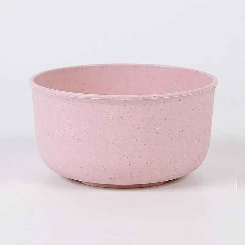 Solid Color Wheat Straw Bowl Household Kitchen Dining Tableware - Lifestyle