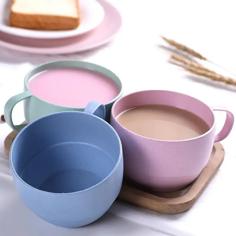 Reusable Drinking Cup Wheat Straw Cup Coffee Mug Drinkware - Size Comparison