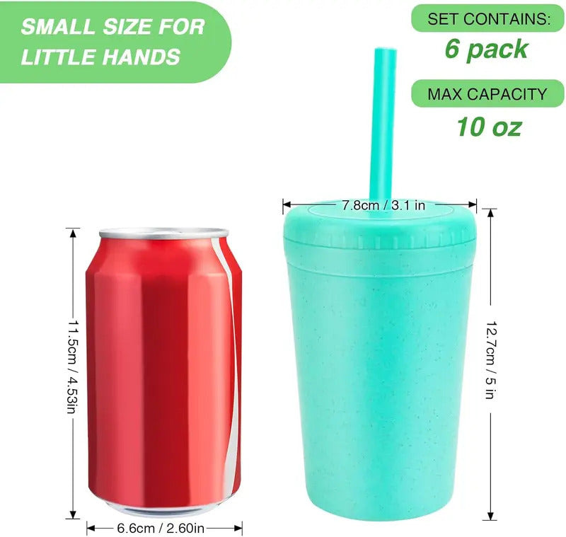 Wheat Straw Cups with Lids and Straws Dishwasher - In Use