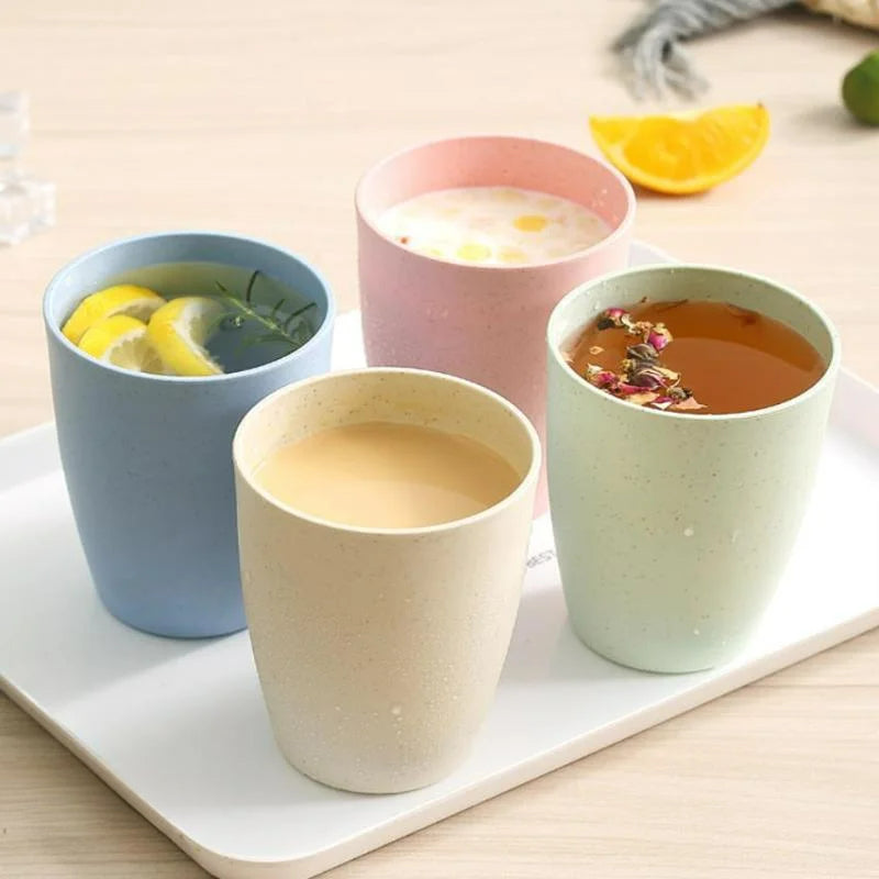 Wheat Straw Cup Potable Drinking Travel Cup - Side View
