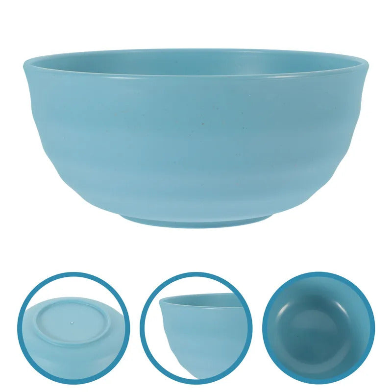 4Pcs Wheat Straw Bowls Large Capacity Soup Bowl Set - Front View
