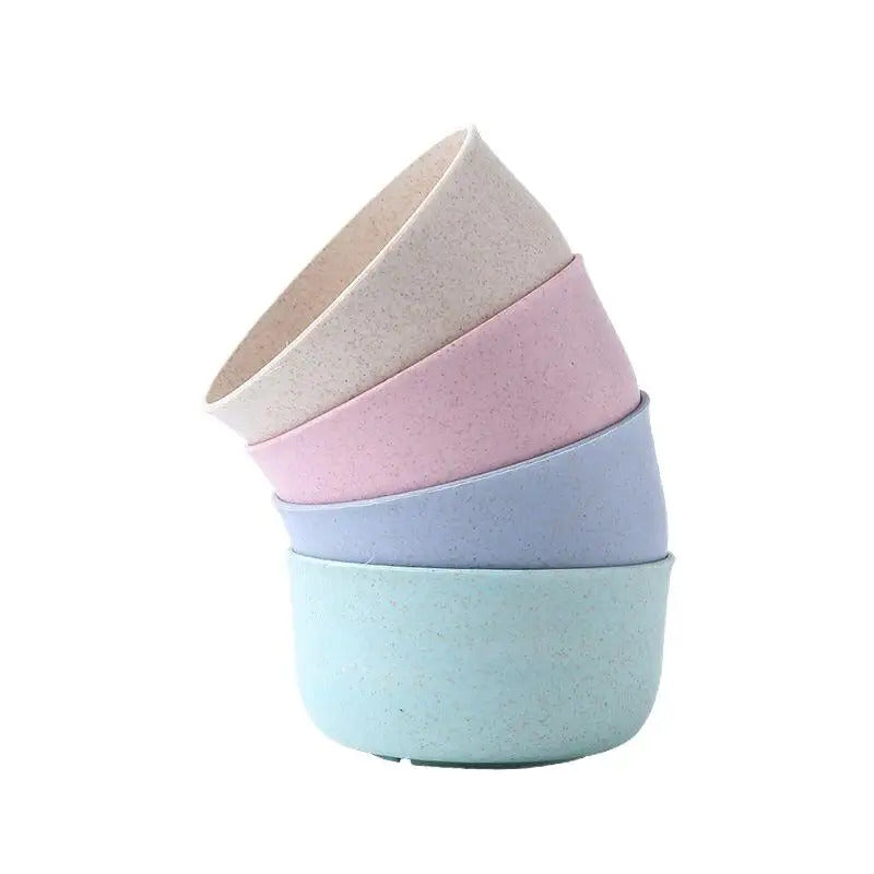 Color Wheat Straw Bowl Household Kitchen Dining Tableware - Front View