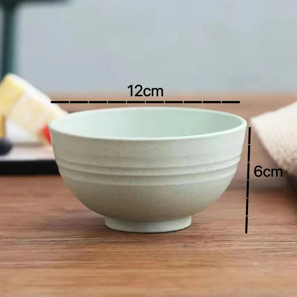 Sustainable Wheat Straw Tableware Breakfast Bowls Sets - Size Comparison