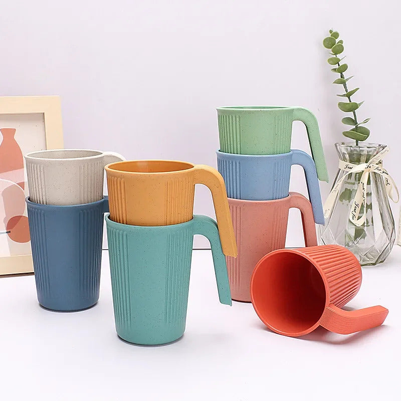 Wheat Straw Mug Coffee Drinking Cup Perfect for Home - Side View