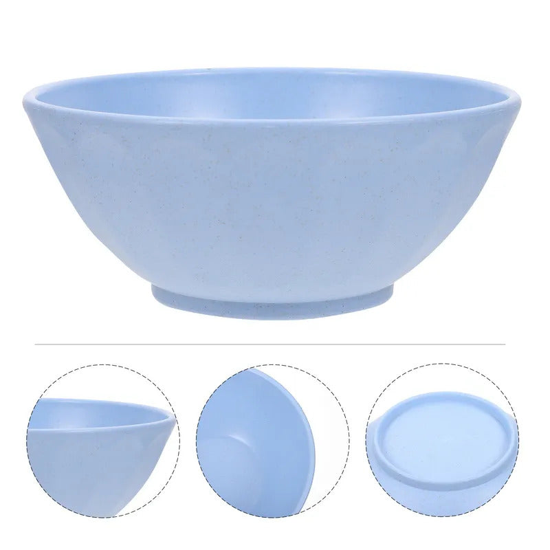 4Pcs Wheat Straw Bowls Unbreakable Home Kitchen Tableware - Front View