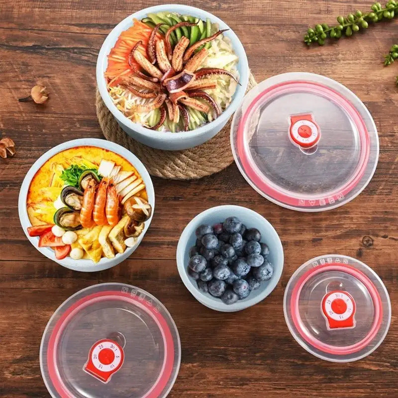 Wheat Straw  Storage Bowl Set Containers For Meal Prep - In Use
