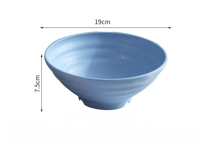 Wheat straw rice bowl for use cafeteria special tableware - Side View