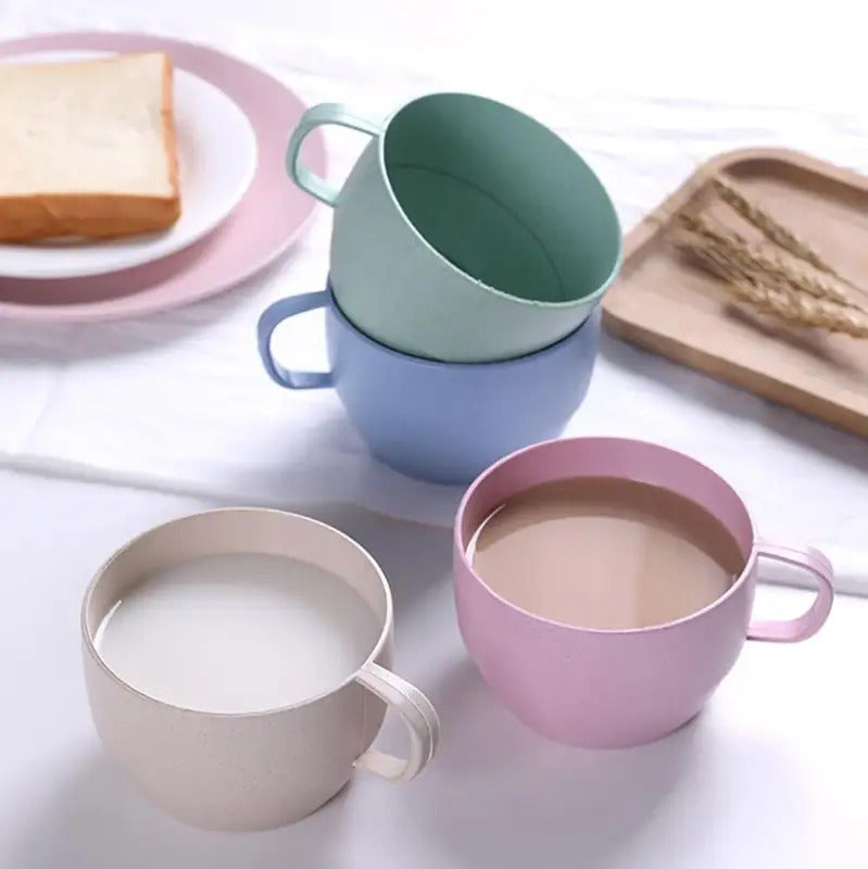 Reusable Drinking Cup Wheat Straw Cup Coffee Mug Drinkware - Color Options