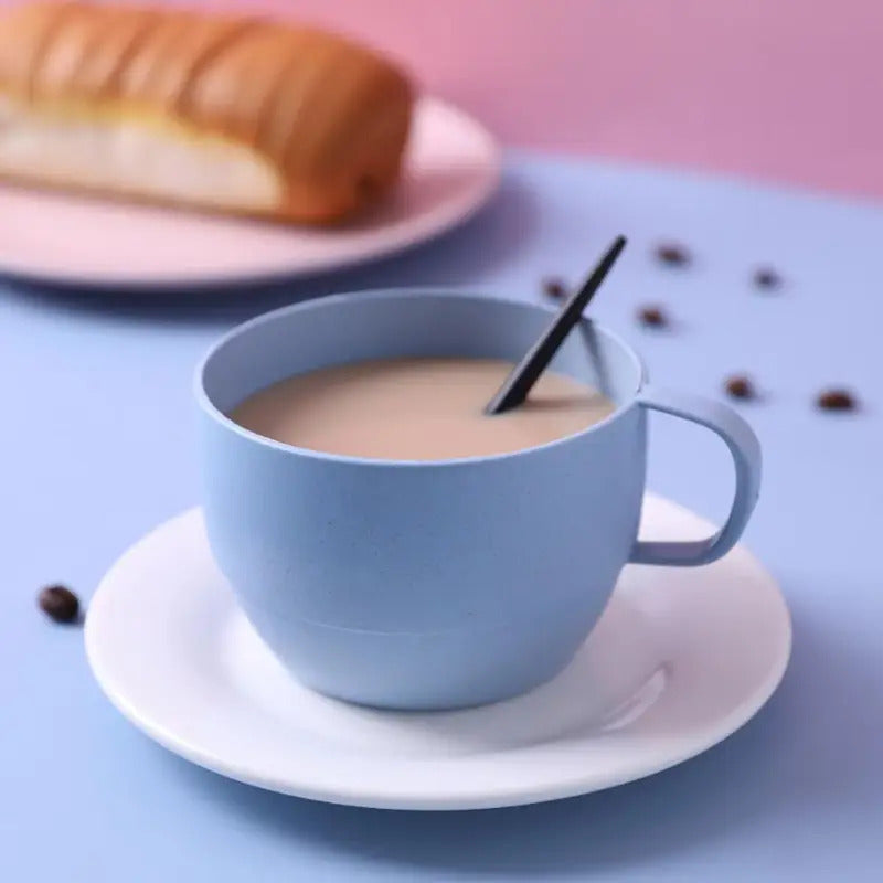 Reusable Drinking Cup Wheat Straw Cup Coffee Mug Drinkware - Side View