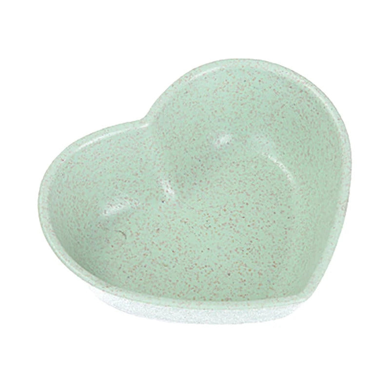 Cute Love Heart Shape Wheat Straw Bowl Plate Kitchen Supplies - View 9