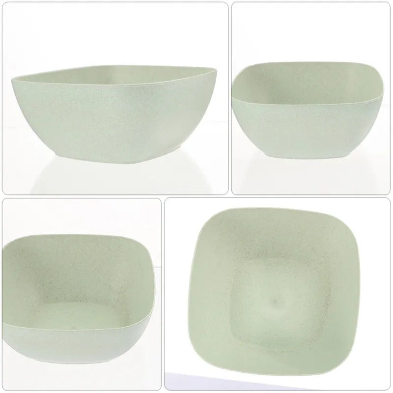 6pcs Wheat Straw Bowls For Meal Storage Soup Rice Bowls - In Use