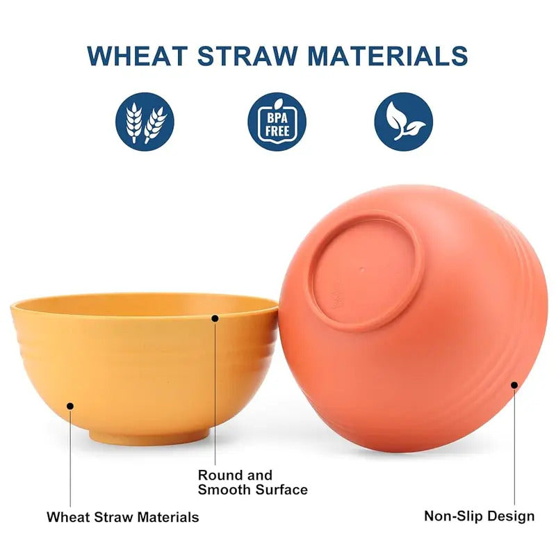 20pcs Unbreakable Wheat Straw Dinnerware Set Dishwasher Safe - Detail View