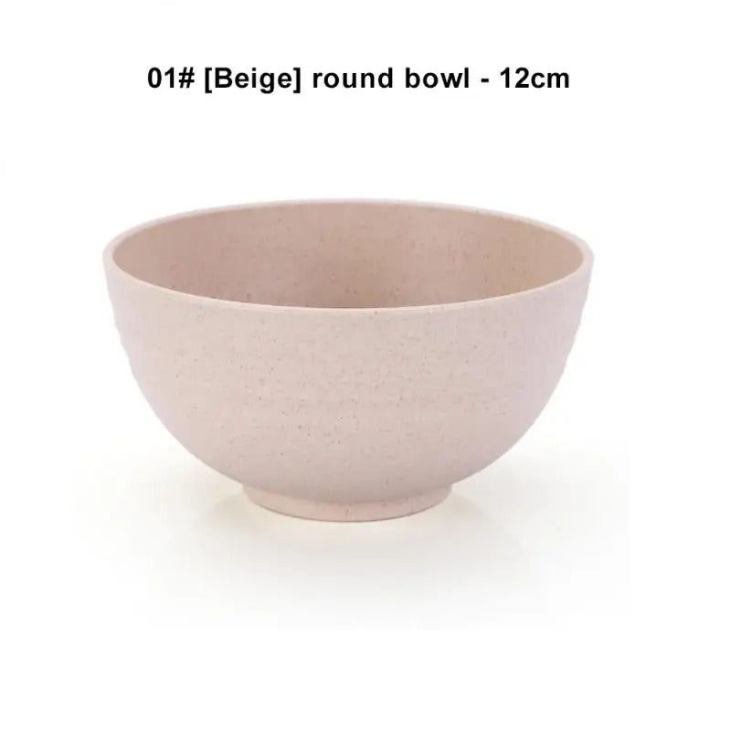 Wheat Straw Bowls Round Household Rice Salad Bowls Set - Packaging