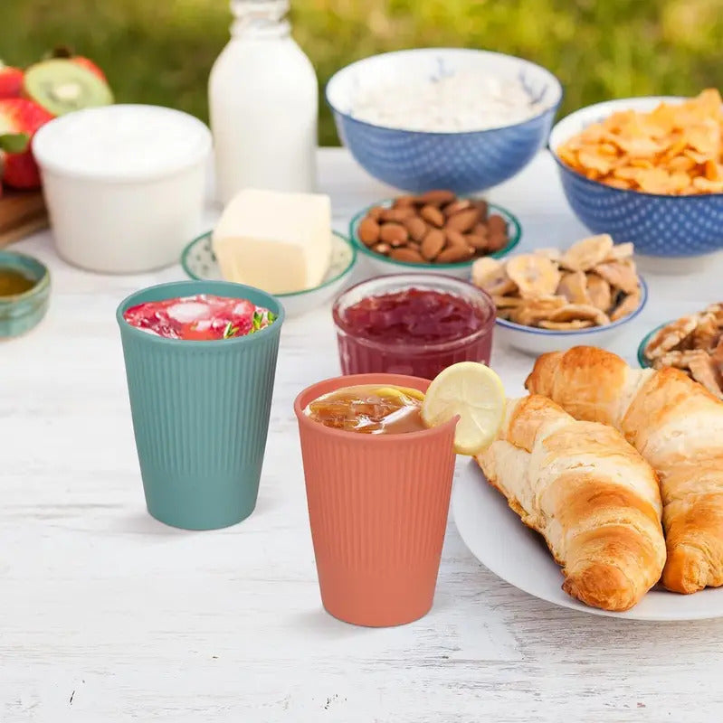 48Pcs Wheat Straw Dinnerware Sets Travel Picnic Camping - Detail View