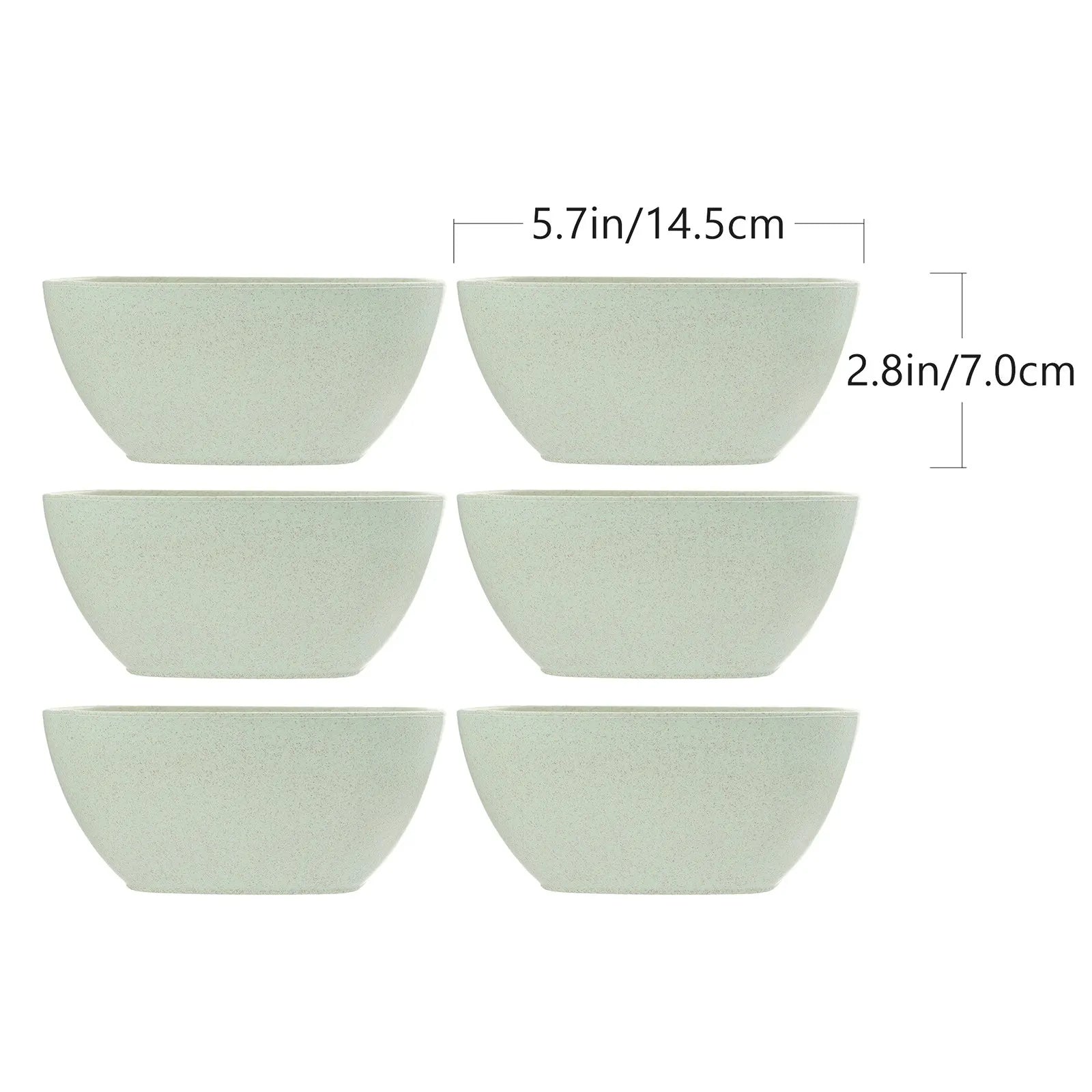 6pcs Wheat Straw Bowls For Meal Storage Soup Rice Bowls - Detail View