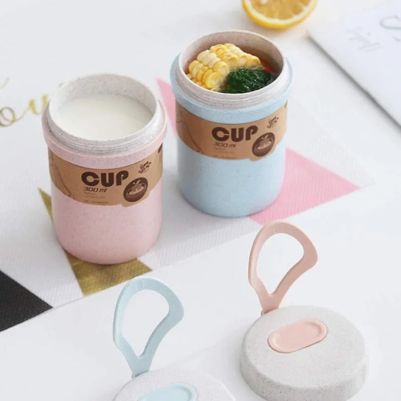 Two wheat straw soup cups are suitable for office outings - Detail View