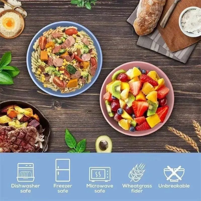 Sustainable Wheat Straw Tableware Breakfast Bowls Sets - In Use