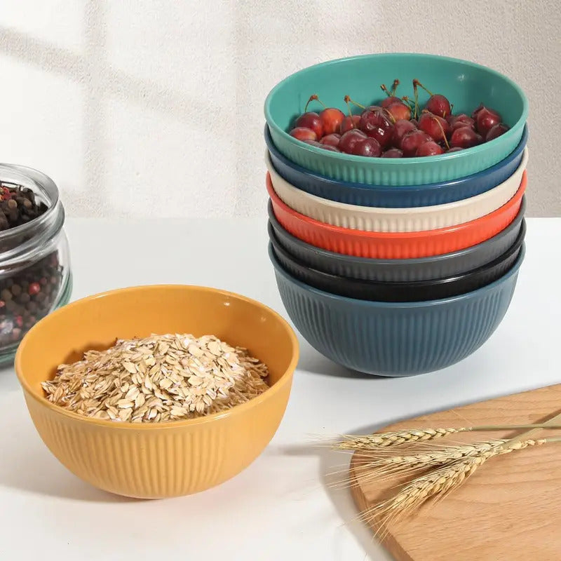 56 Piece Unbreakable Wheat Straw Dinnerware Set - In Use