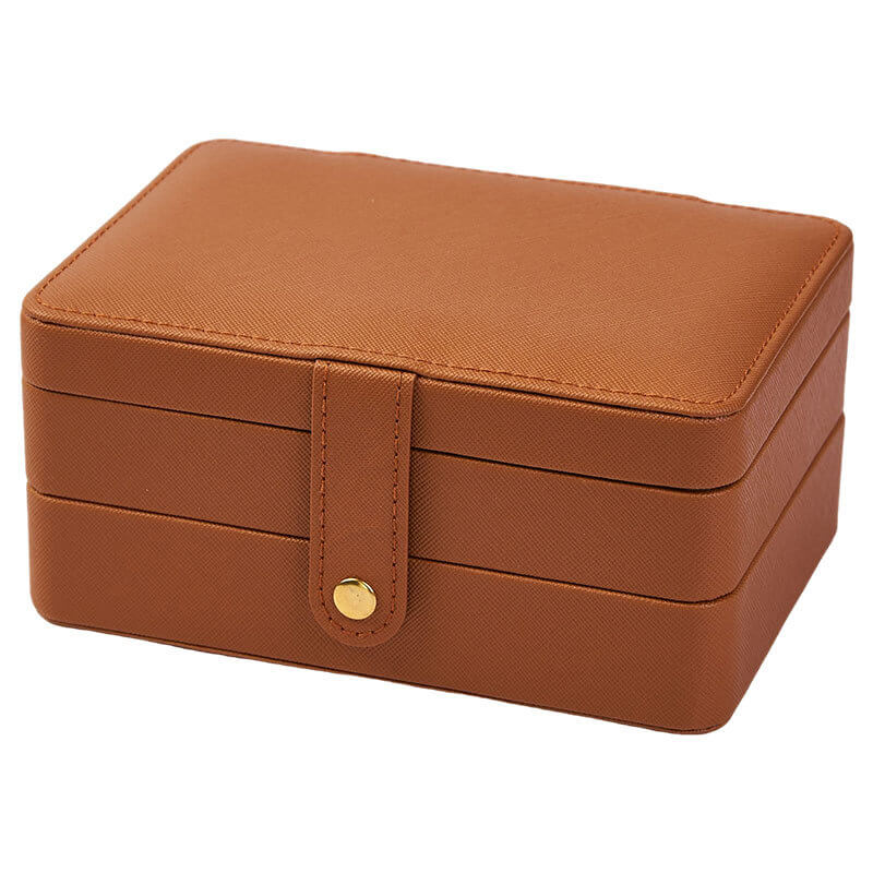 Leather multi-layer earring storage box