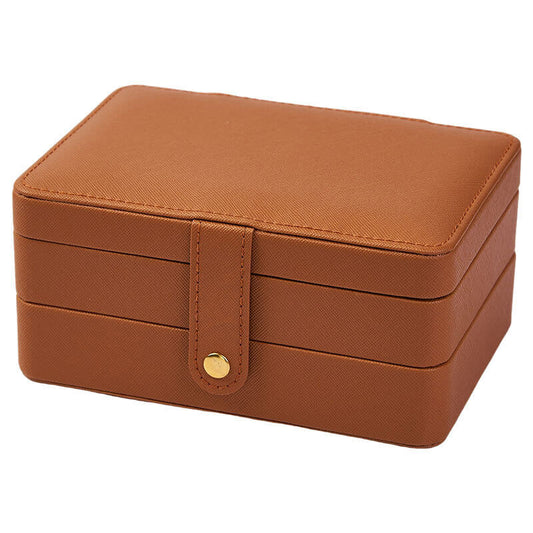 Leather multi-layer earring storage box