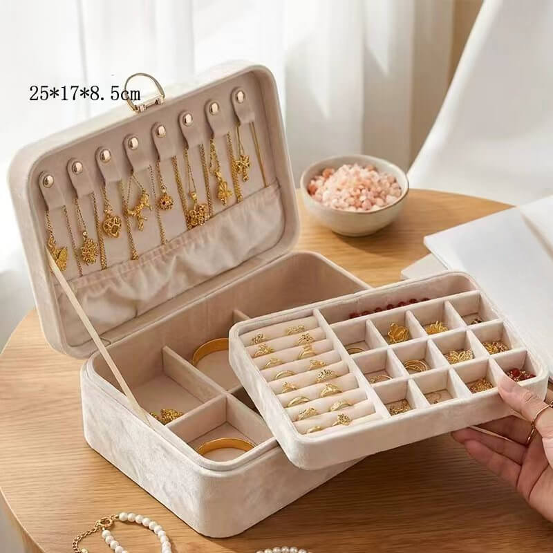 Velvetlarge-capacitydouble-layermultifunctionalnecklacestoragebox_3