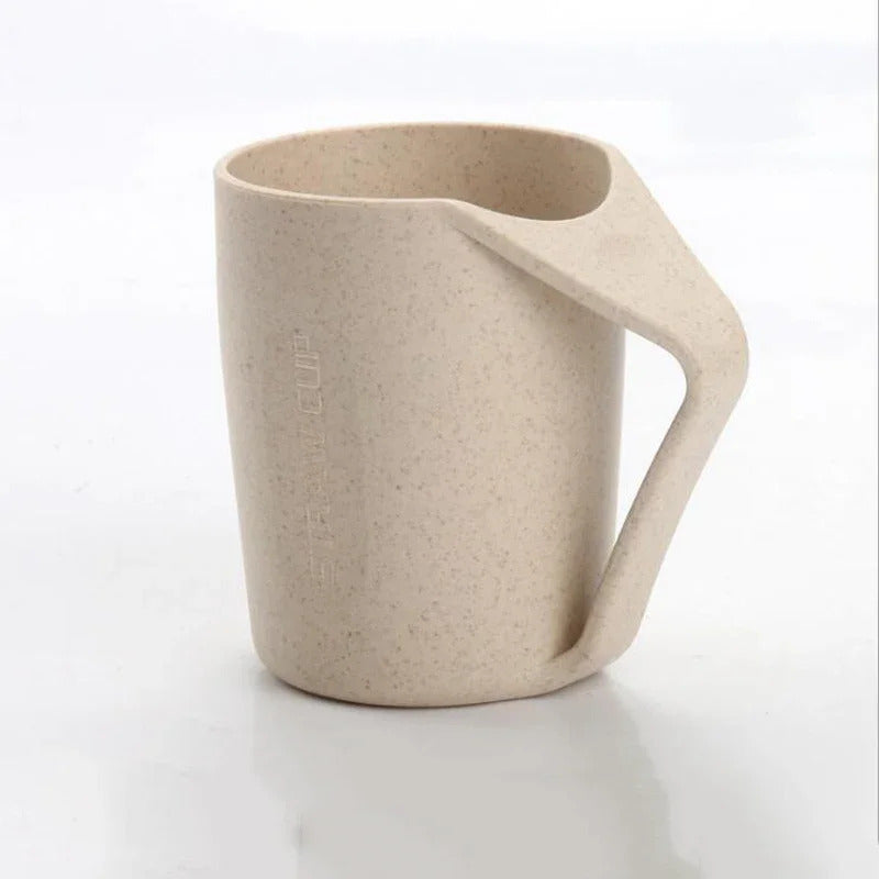 Wheat Straw Kettle Set with 4 Colors Cups Reusable Drinking Mugs - In Use