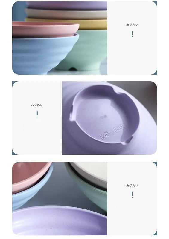 Wheat straw rice bowl for use cafeteria special tableware - Detail View