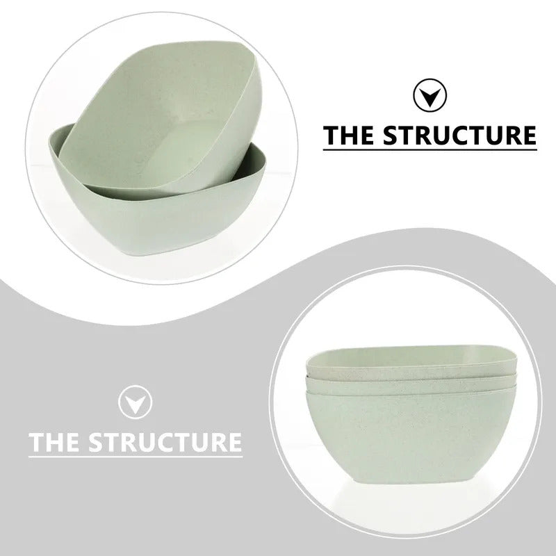 6pcs Wheat Straw Bowls For Meal Storage Soup Rice Bowls - Size Comparison