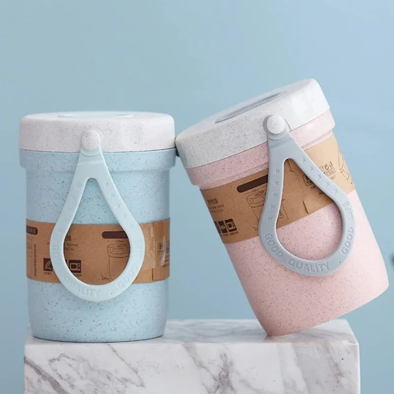Two wheat straw soup cups are suitable for office outings - Front View