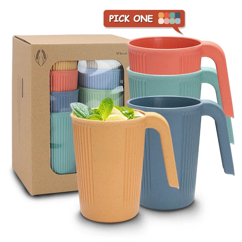 Wheat Straw Mug Coffee Drinking Cup Perfect for Home - Front View