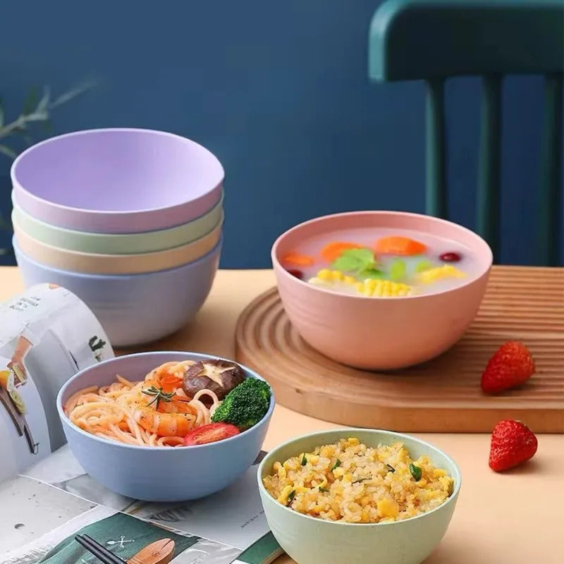 Sustainable Wheat Straw Tableware Breakfast Bowls Sets - Detail View