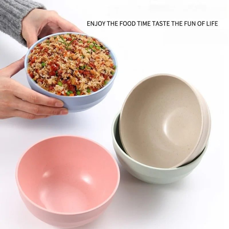 Ramen Salad Bowl Set  Classic Wheat Straw PP Plastic Bowl - Front View