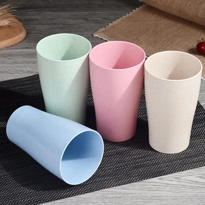4 piece portable drinking cup made of wheat straw - Size Comparison