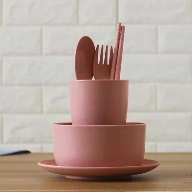 Six piece wheat straw tableware food bowls for dinner use - View 9
