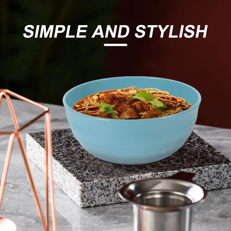 4Pcs Wheat Straw Bowls Large Capacity Soup Bowl Set - Detail View