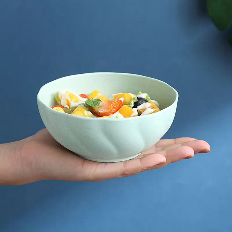 5Pcs Wheat Straw Rice Bowl Set Fashion Simple Home Soup - Front View