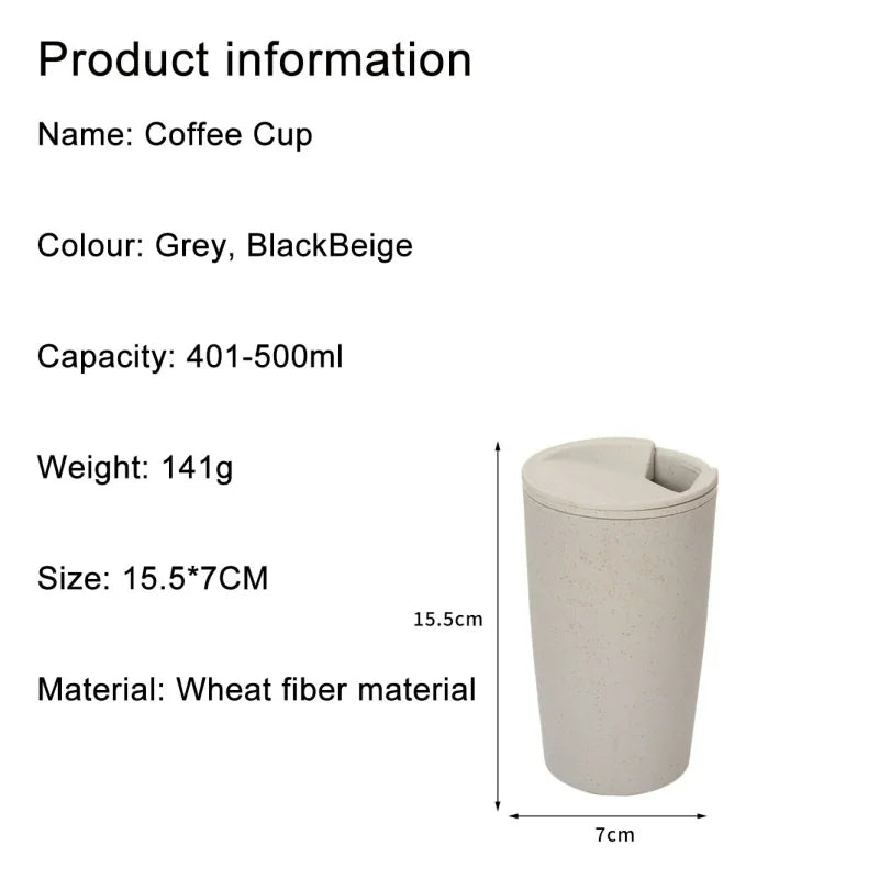 Fashionable and Creative Wheat Straw Coffee Cup - Detail View