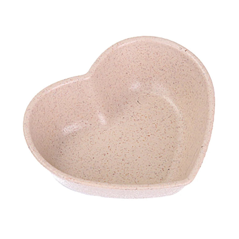 Cute Love Heart Shape Wheat Straw Bowl Plate Kitchen Supplies - Packaging