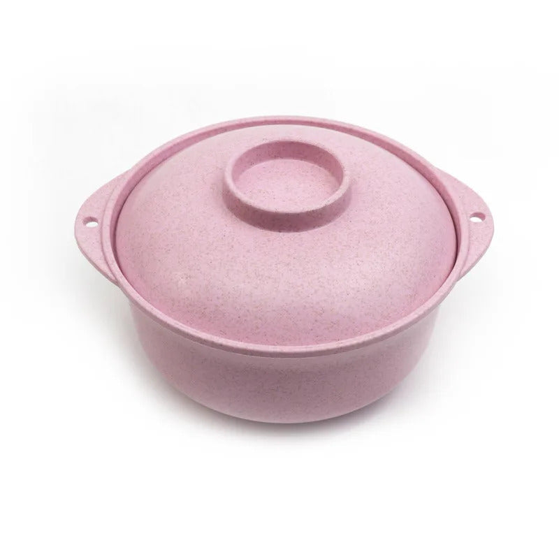 Wheat Straw Salad Bowl With Lid Food Container Tableware - View 9