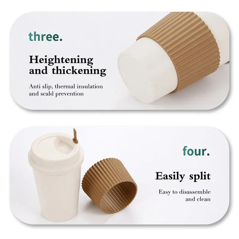 Coffee Tea Cup Wheat Straw  Cup for Outdoor Camping - Color Options